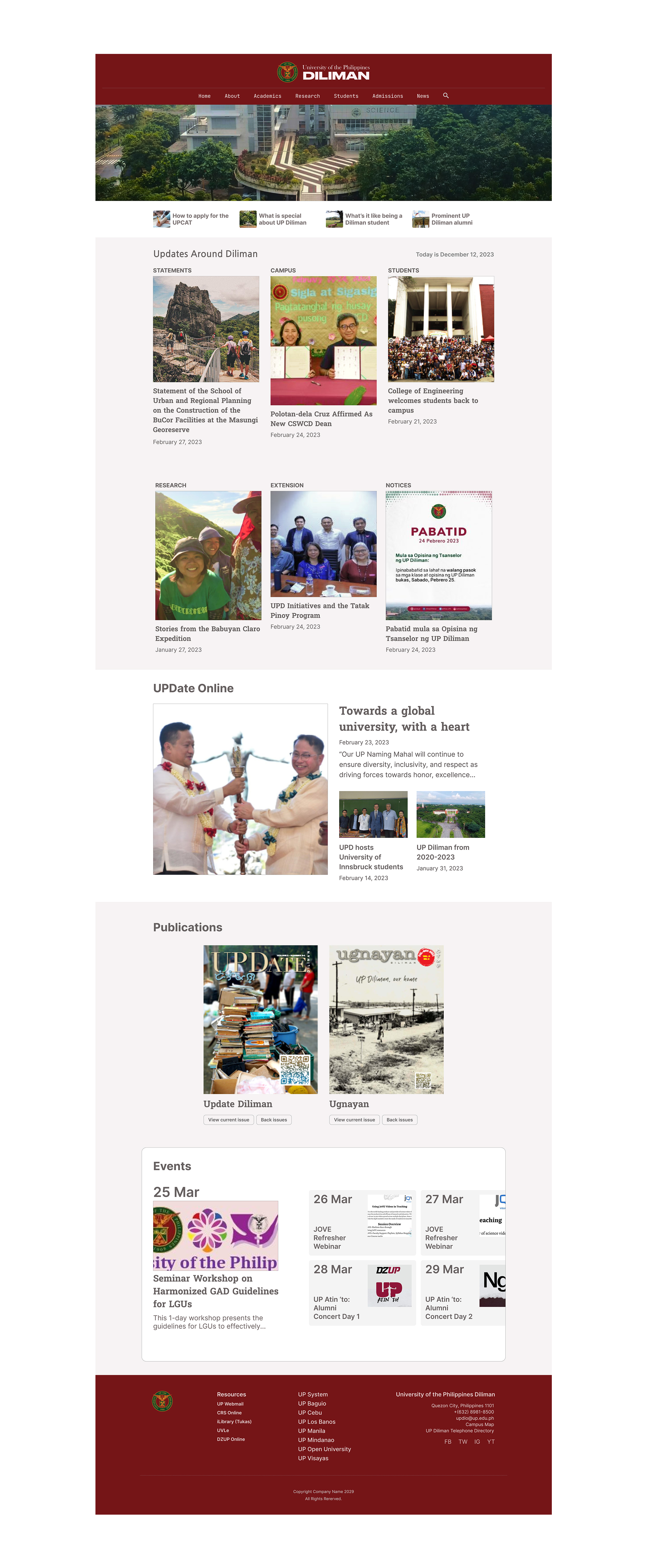 UP Diliman Web Design