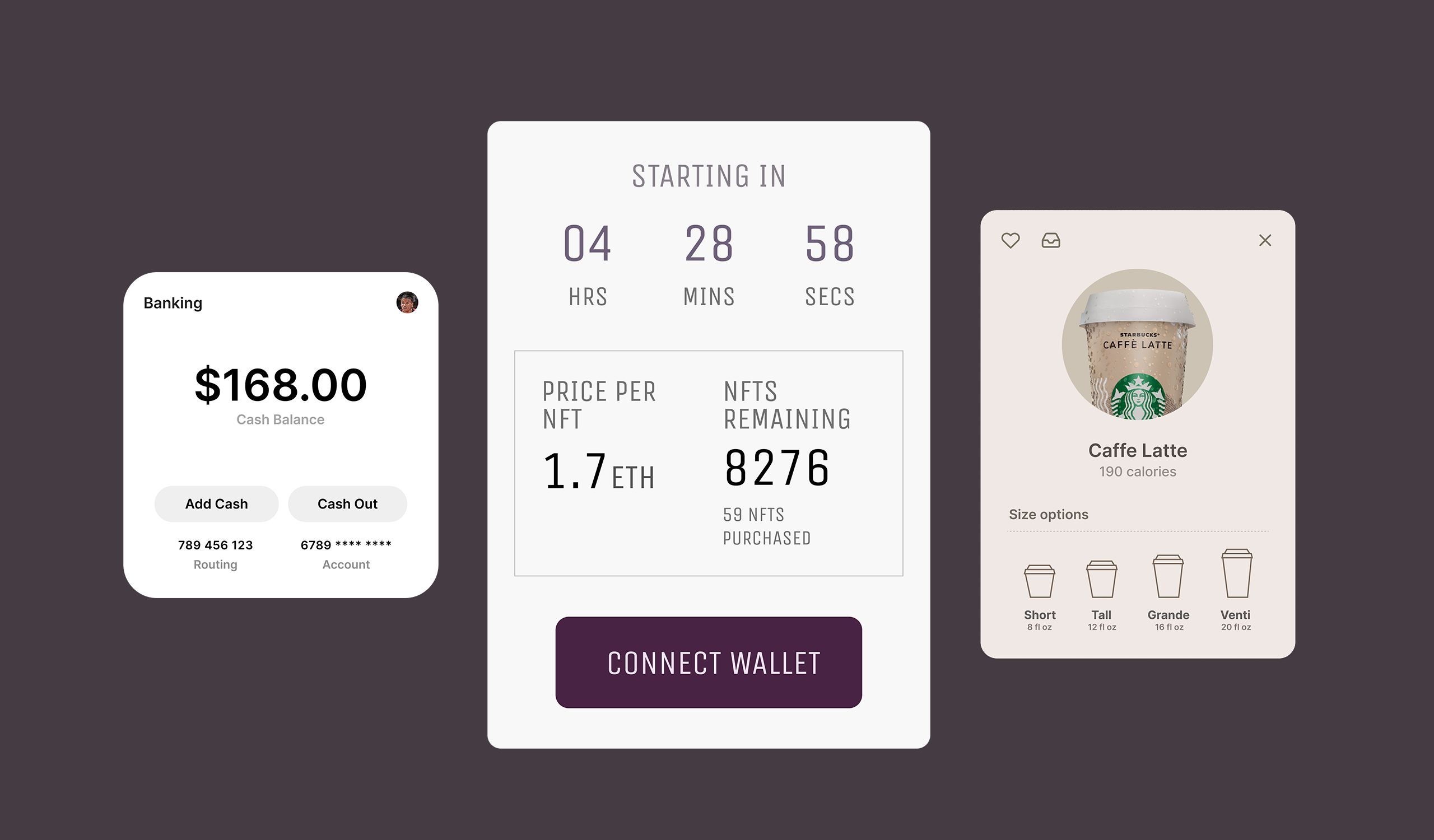 Misc UI card designs