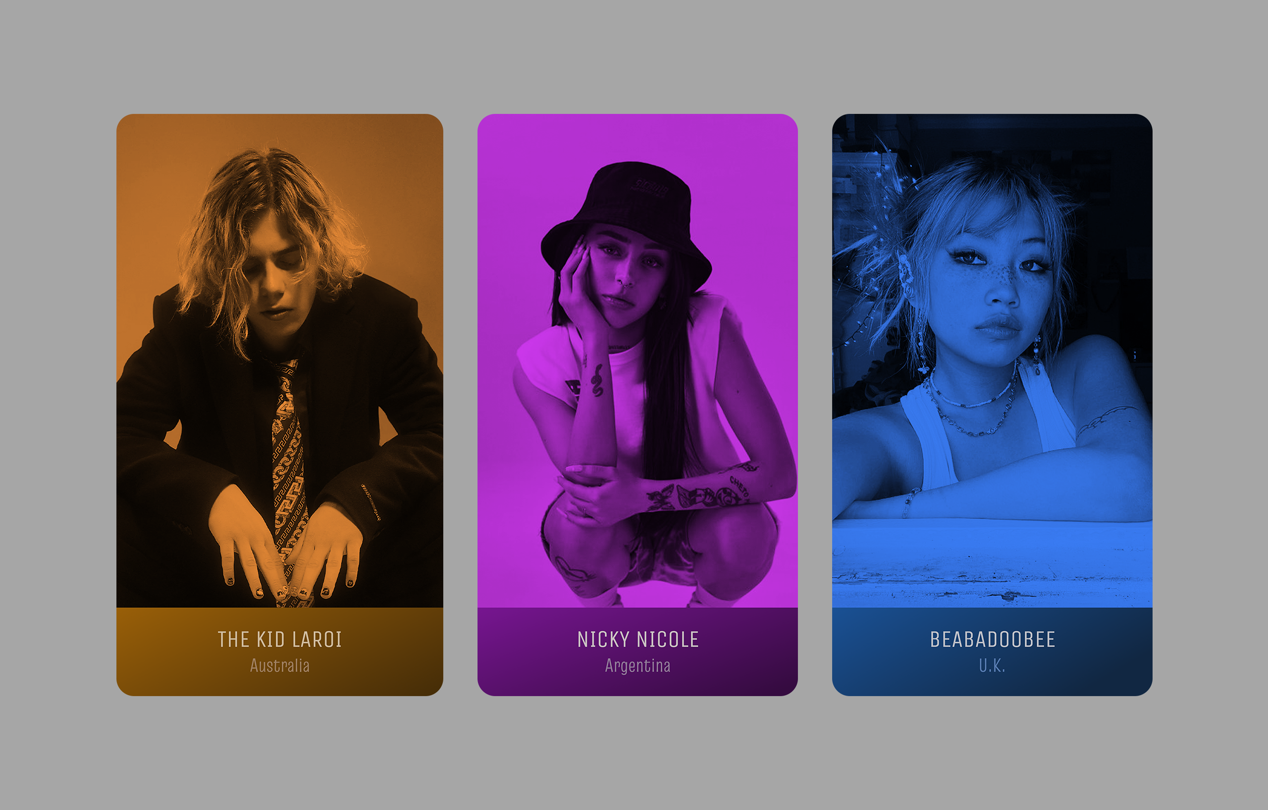 Music artist card designs