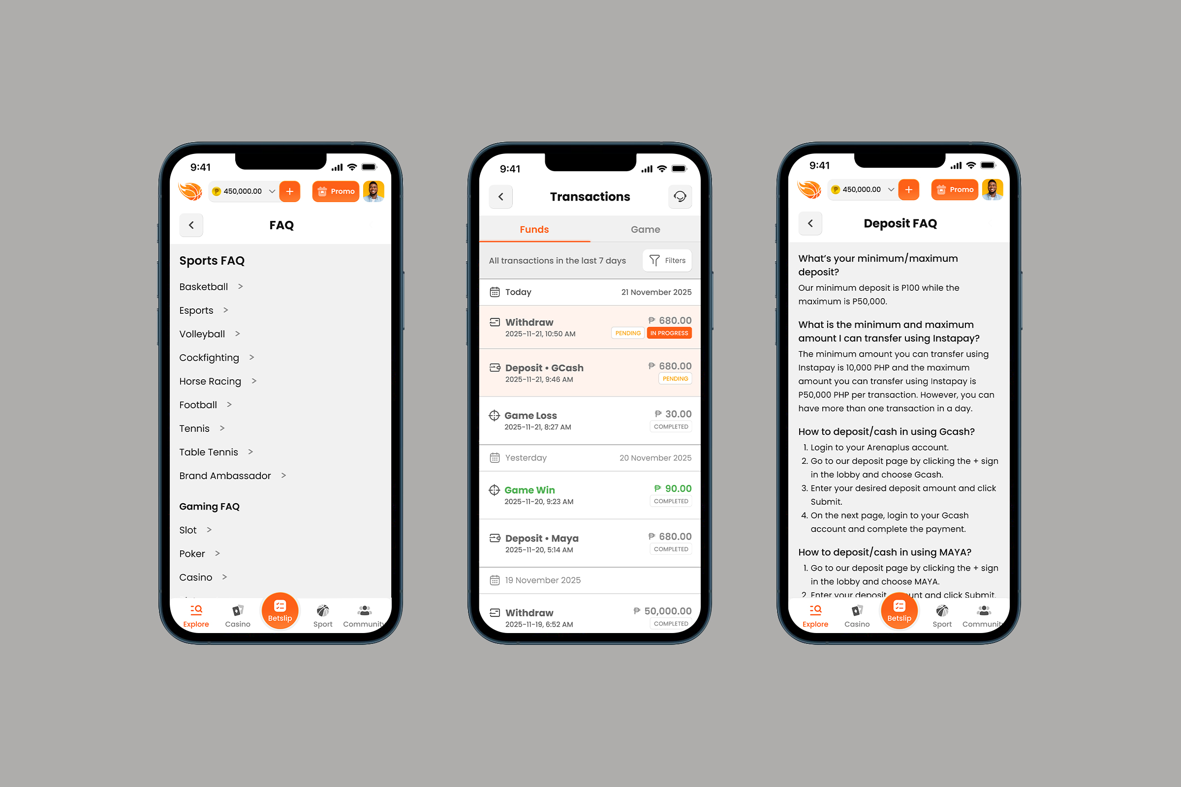 ArenaPlus Wallet Redesign