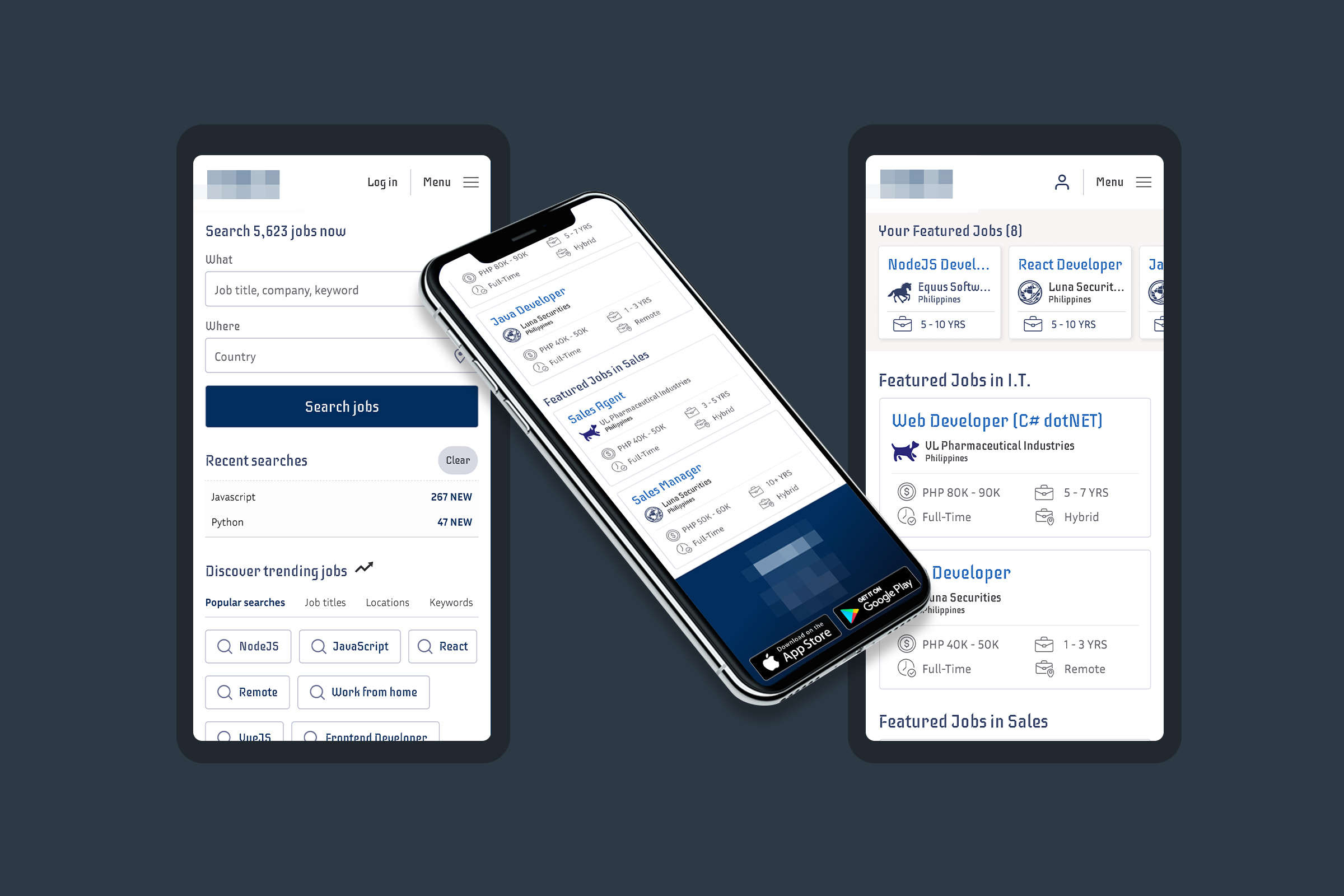 Job Portal Mobile Web Design